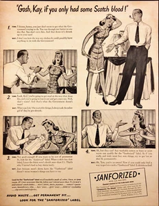 1943 Sanforized Compressive Pre-Shrunk Clothes Clothing Vintage Print Ad - Picture 1 of 1