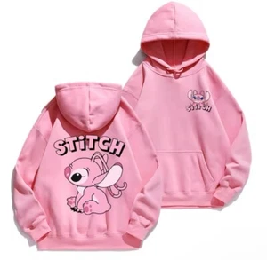 Women’s Disney Lilo & Stitch Hoodie Pink Size S For Girls Winter - Picture 1 of 2