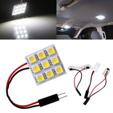 10Pcs 6000K T10 BA9S Festoon Adapter LED 5050 9SMD Panel Interior Dome Map Light
