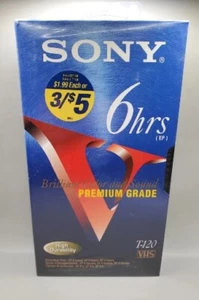 Sony T-120VF~Premium Grade~VHS Tape~Blank~New Sealed~6 hrs EP~Free Shipping! - Picture 1 of 3