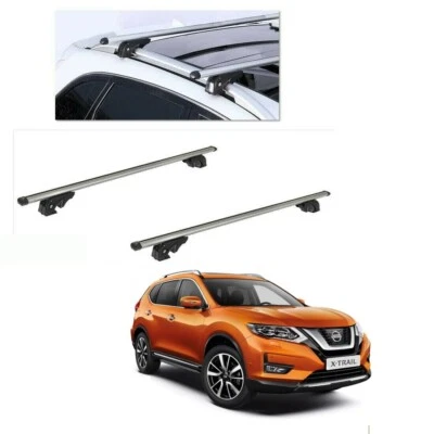 BARRE PORTATUTTO ALLUMINIO NISSAN X-TRAIL ANNO 2019 CON RAILS 4 SERRATURE K9 - Immagine 1 di 4