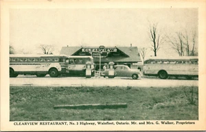 ONTARIO, CANADA - CLEARVIEW ROADSIDE RESTAURANT - GAS - OLD POSTCARD - Picture 1 of 2
