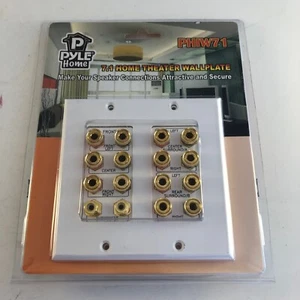 Pyle Home PHIW71 7.1 Home Theater 14 postes encuadernación/enchufe plátano, placa de pared, blanco - Imagen 1 de 2