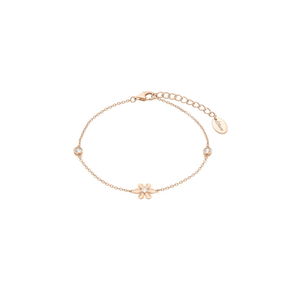 2035513 s.Oliver Jewelry 2033878 - Armband mit Blumen Anhänger rosévergoldet