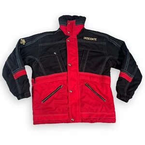 Vintage Descente 80s 90s Ski Snowboard Racing Jacket Men’s Medium M Black Red - Picture 1 of 12