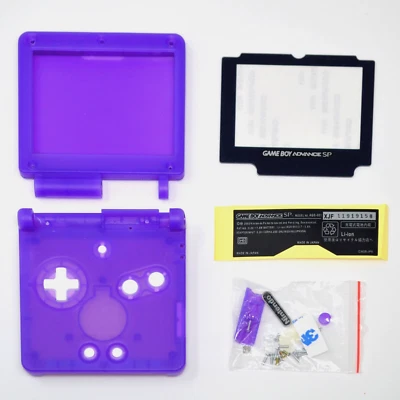 GBA SP Game Boy Advance SP Replacement Housing Shell Screen Lens (CLEAR PURPLE) - Image 1 of 4