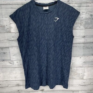 Gymshark Tank Top Men Shirt Size Small Blue Workout Performance Sleeveless - Picture 1 of 9