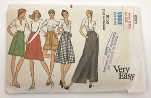 VTG 70s Very Easy Vogue Pattern 8325 A-line Skirt Five Lengths W 26 1/2 Hip 36 - Picture 1 of 3