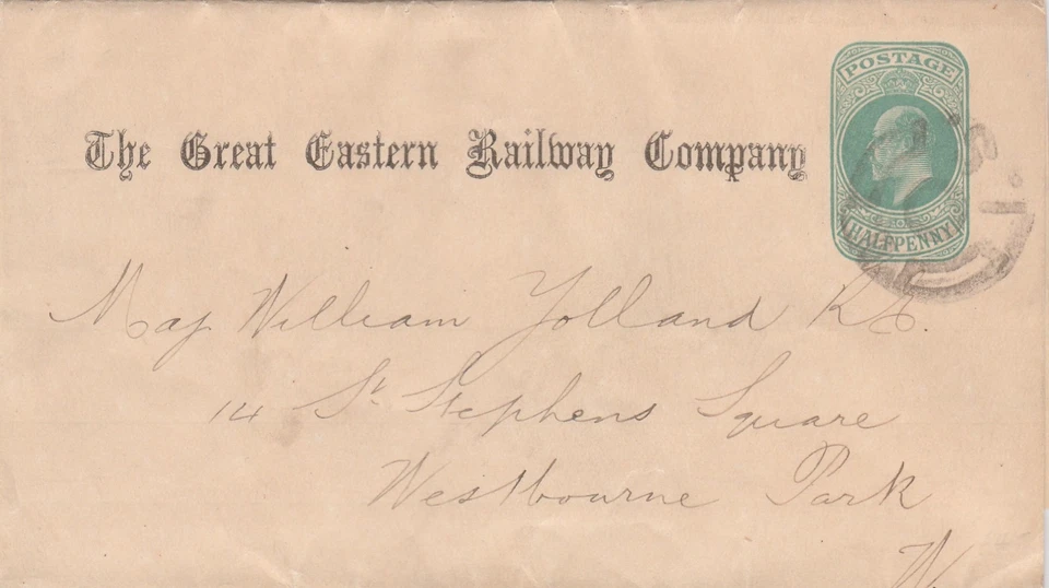 GB GREAT EASTERN RAILWAY COMPANY London Edward VII 1/2d Wrapper c1902 - Image 1 of 1