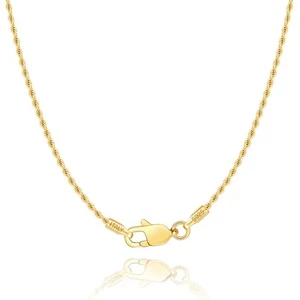 925 Sterling Silver Gold Chain Necklace for Women, 18K Gold Over 1.35MM Men's... - Picture 1 of 5