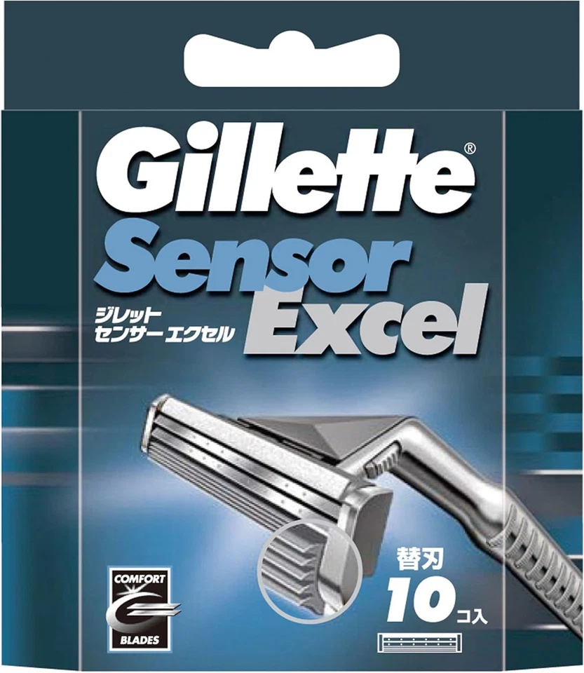 Gillette Sensor Excel 10 lame di ricambio rasoio da barba viso uomo