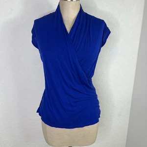 Blusa Lauren Ralph Lauren Azul Cruzada Talla S, 100% Viscosa, Clásica, Oficina - Imagen 1 de 8