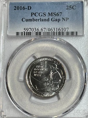 2016 D  PCGS MS67 Cumberland Quarter - Image 1 of 2