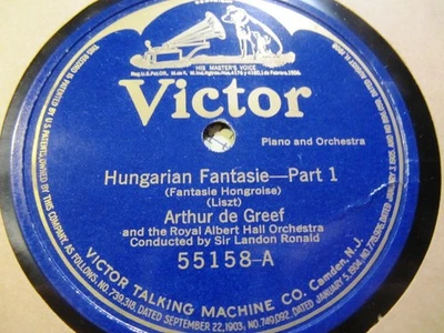 1920 ARTHUR DE GREEF LISZT Hungarian Fantasy Landon Ronald Victor 55158 2x78 - Image 1 of 2