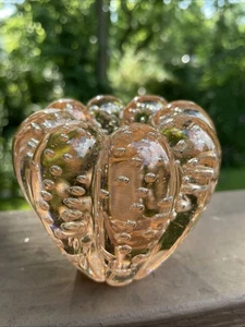 Vtg Murano Jellyfish Bullicante Vetri D'Arte Bubble Gl Salmon Color Seguso Bowl - Picture 1 of 7