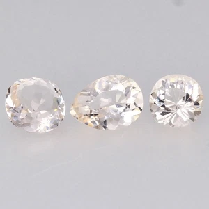 3Pcs/Lot 1.05ct Mixed Shape&Size Peach Pink Brazilian Morganite, Full Sparkling! - Picture 1 of 4