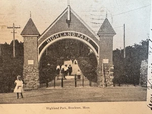 BROCKTON MA Mass - 1908 - Foto PC - HIGHLAND PARK - Foto 1 di 3