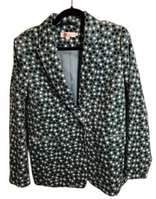 Boden Womens Star Print Corduroy Blazer UK 12R US 8R Blue Celestial Workwear Sta - Image 1 of 4