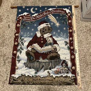 Arazzo da parete vintage Boyd’s Bears & Friends Natale 28 x 36 era la notte prima - Foto 1 di 10