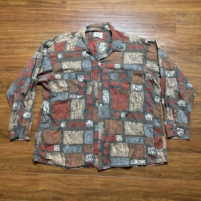 Camiseta De Colección Flecha Dorada Regencia Estampados Paleta Botón XL 17 - 17.5 AOP Años 60 Foto 1 de 4