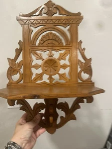 Vintage carved wooden wall shelves, Set Of 2 - Picture 1 of 13