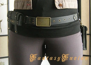 Steampunk Fashion Rocker Leather Utility belt with Pouches Pockets - Bild 1 von 5