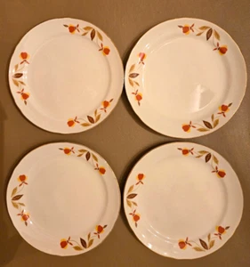 Set 4 Hall Superior Mary Dunbar Jewel Tea Autumn Leaf Bread/Dessert Plate EXCELL - Picture 1 of 4