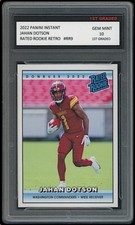 JAHAN DOTSON 2022 PANINI INSTANT NFL 1ST GRADED 10 RETRO RATED ROOKIE CARD RC