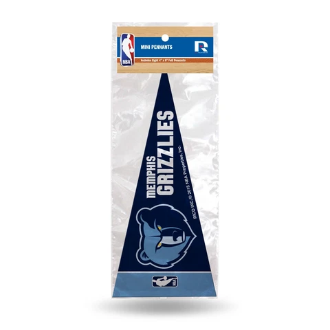 Memphis Grizzlies Mini Pennants. 8 total in package. Felt. 4" x 9"   #931 Cover