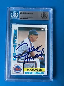 Frank Howard Mets 1984 Topps Karte signiert Auto Beckett BAS Platte - Bild 1 von 2