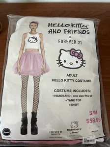 Hello kitty x Forever 21 Adult Sexy Costume Tank, Skirt, Headband NEW - Size S/M - Picture 1 of 5