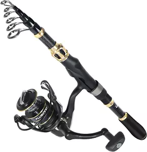 Fishing Rod and Reel Combo,Fishing Pole,Telescopic Fishing Rod Kit with Spinning - Picture 1 of 7