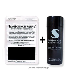Samson 50gr Hair Building Fibers Refill COMBO KIT Best Hair Loss Concealer USA - Picture 1 of 18
