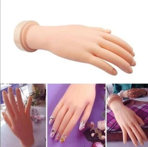 Pro Practice Nail Art Hand Soft Training Display Model Hands Flexible Silicone - Picture 1 of 11