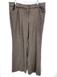 Pantalones para mujer Vivenne Tam 10 marrón a cuadros pierna acampanada acampanada academia carrera Y2K años 90 tejidos - Imagen 1 de 8