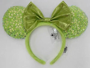 2022 Ears Minnie Mouse Mickey Limited Disney Parks Green Shell Sequins Headband - Picture 1 of 4
