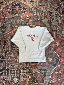Vintage NYAC 80s Champion Reverse Weave New York Hoodie Sweatshirt Wing Logo XL - Picture 1 of 4