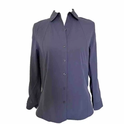 Camisa Athleta Relaxed Performance Popeline Top Roxa Botão Feminina TAMANHO XXS NOVA SEM ETIQUETAS - Imagem 1 de 4
