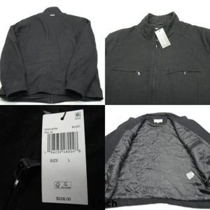 Michael Kors Wool Blend Jacket Mens Large Black Quilt Lined Full Zip $228 NWD - Picture 1 of 15