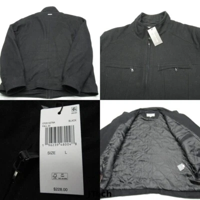 Michael Kors Wool Blend Jacket Mens Large Black Quilt Lined Full Zip $228 NWD - Image 1 of 4