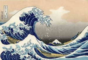 Great Wave of Kanagawa QUALITY CANVAS PRINT Vintage Japanese Art Hokusai - 12x8" - Picture 1 of 1
