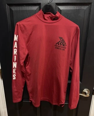 MCM Marine Corps Marathon 2015 Competitor Mock Turtle Neck Med Long Sleeve Red - Image 1 of 4