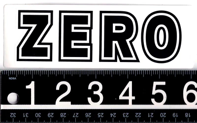 Zero Skateboards Sticker 6 in x 2 in Black/Clear Classic Skate Decal