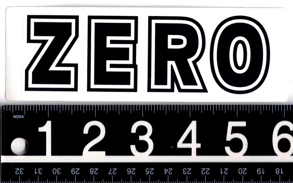 Zero Skateboards Sticker 6 in x 2 in Black/Clear Classic Skate Decal