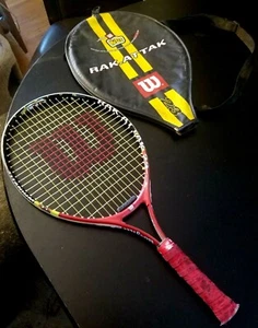 WILSON Kids RAK.ATTAK 23" Titanium Ti Tennis Racquet with Carry Case; Red/Black - Picture 1 of 12