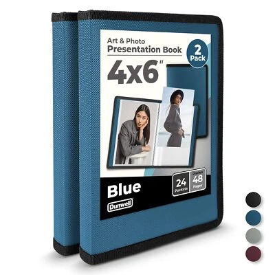 Álbum de fotos pequeño 4x6 paquete de 2 azul 4 x 6 portafolio de fotos y arte bo... Foto 1 de 4