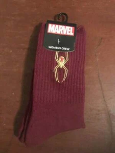 MARVEL BLACK WIDOW MAROON CREW SOCKS NEW /w Tags 5-10 - Picture 1 of 3
