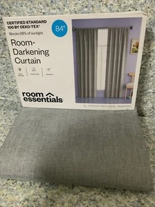 🏯 Room Essentials Room Darkening Heathered Gray Curtain Panel (42” X 84”)Single - Picture 1 of 3