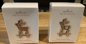 2009 Hallmark Keepsake Ornaments (2) Donner and Blitzen & Prancer and Vixen NOS - Picture 1 of 1