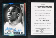2021 Leaf Memories 1960 Base Platinum Spectrum /99 Jabari Smith Jr #BW-JS1 Auto